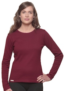 Acadia Womens L/S OrganicTee- Maroon