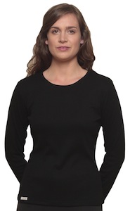 Acadia Womens Long Sleeve Tee- Black